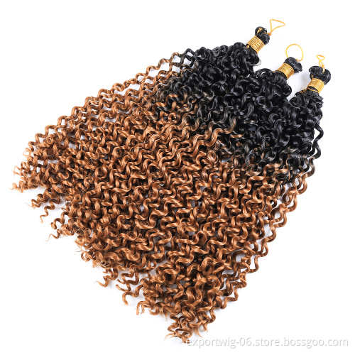 Hot Sales Deep Water Kinky Wave Weave Hair Wholesale 100% Synthetic Crochet Hair Water Wave Braids Ombre Hair Weave